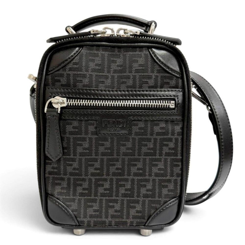 Fendi Micro FF Jacquard Leather Shoulder Bag